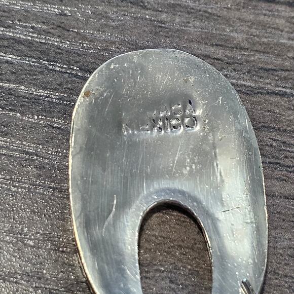 Vintage Alpaca Silver Dangle Earrings with Inlaid Mother of Pearl Flowers - Picture 3 of 6